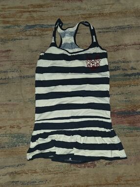 Victoria's Secret PINK LIKE NEW Navy and White Striped Racerback Dress/coverup